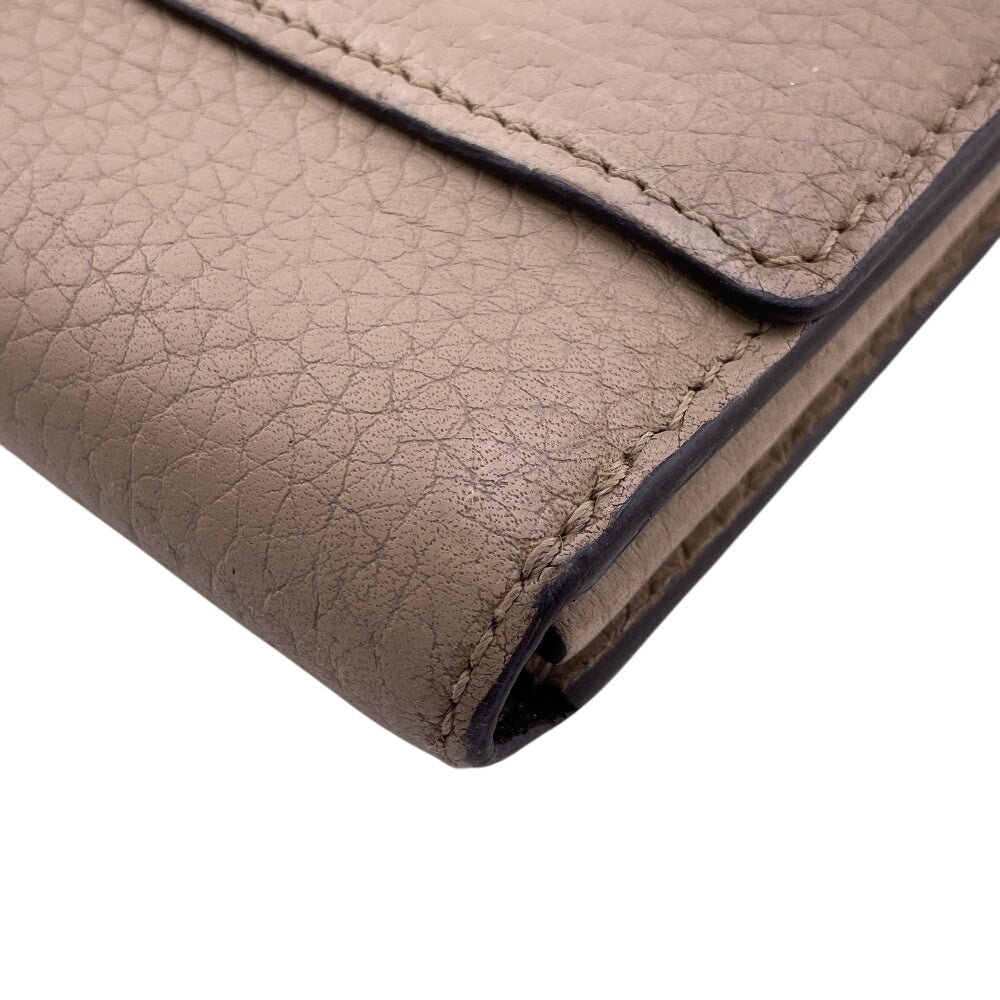 LOUIS VUITTON Long Wallet Purse M61249 leather beige Portefeuille Capucines Galle Women Used Authentic