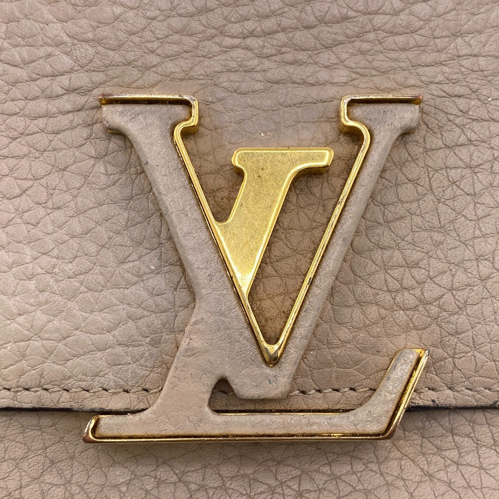 LOUIS VUITTON Long Wallet Purse M61249 leather beige Portefeuille Capucines Galle Women Used Authentic