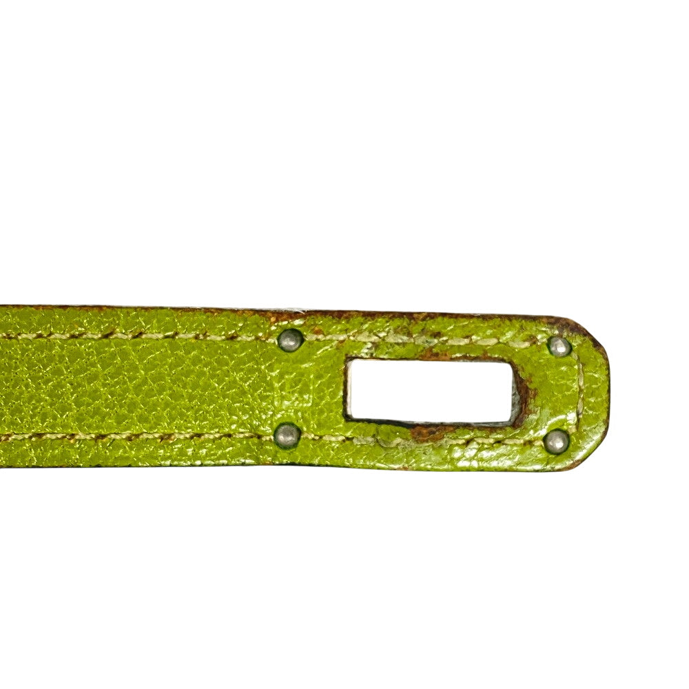 HERMES Long Wallet Purse leather Chevre Anise Green Turn lock Kelly wallet Women Used Authentic