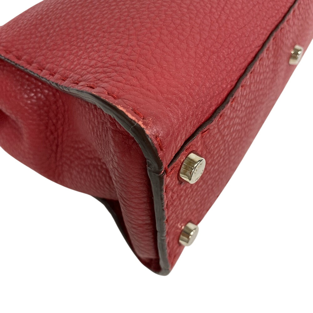 FENDI Handbag 8BN226 leather Red Peekaboo Celeria Women Used Authentic