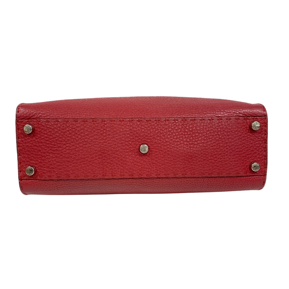 FENDI Handbag 8BN226 leather Red Peekaboo Celeria Women Used Authentic