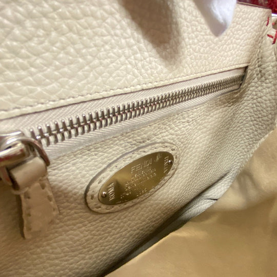 FENDI Handbag 8BN226 leather Red Peekaboo Celeria Women Used Authentic