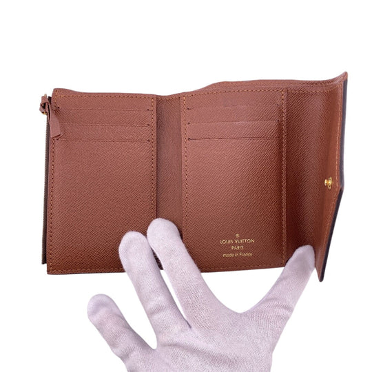 LOUIS VUITTON Tri-fold wallet M62472 leather Brown Portefeuille Monogram Victorine Women(Unisex) Used Authentic