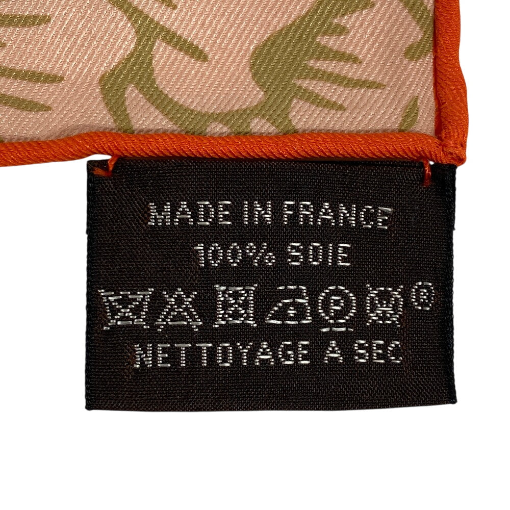 HERMES scarf silk Orange JUNGLE LOVE Carre70 Women Used Authentic