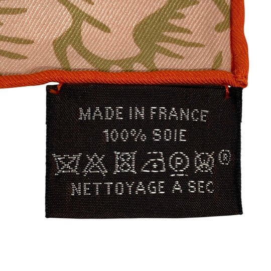 HERMES scarf silk Orange JUNGLE LOVE Carre70 Women Used Authentic