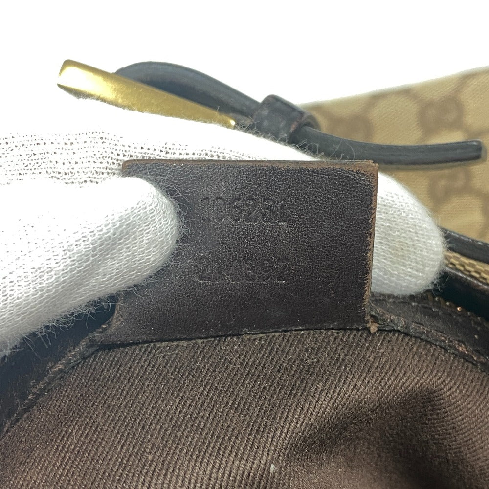 GUCCI Tote Bag 106251 Canvas, Leather Brown GG canvas Women Used Authentic