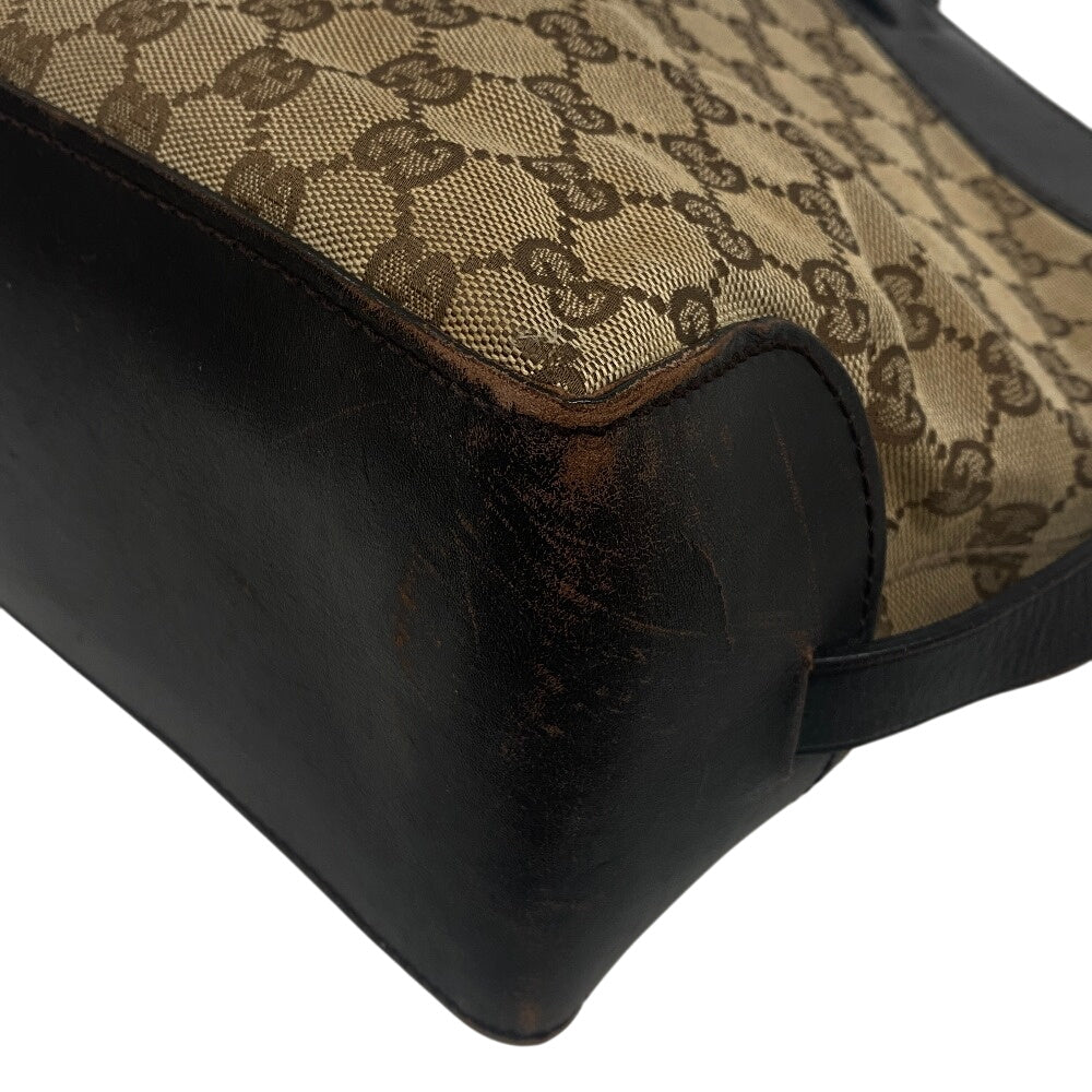 GUCCI Tote Bag 106251 Canvas, Leather Brown GG canvas Women Used Authentic