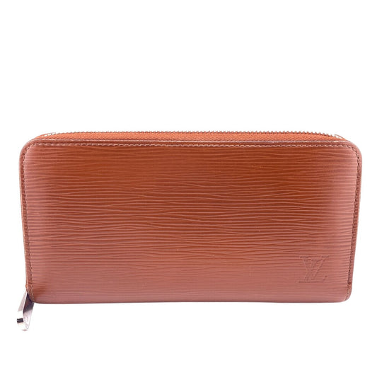 LOUIS VUITTON Long Wallet Purse M60308 leather Brown Zip Around Epi Zippy wallet mens Used Authentic
