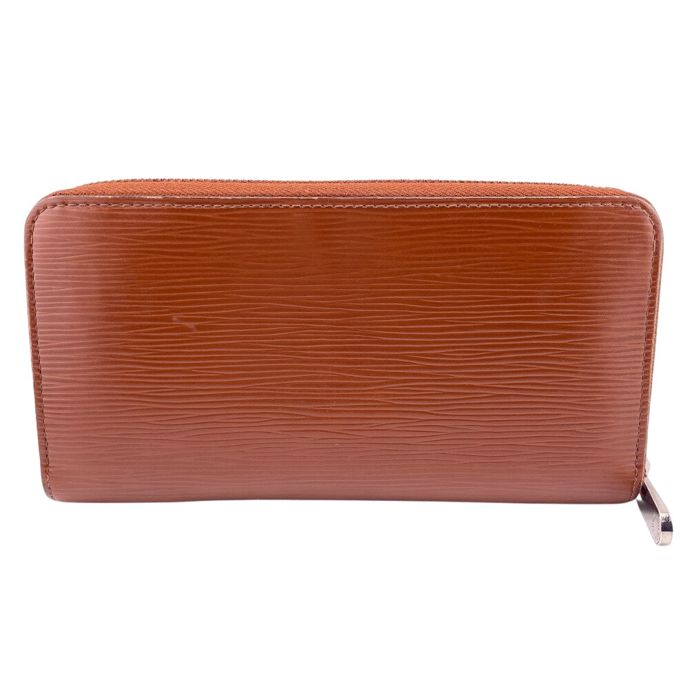 LOUIS VUITTON Long Wallet Purse M60308 leather Brown Zip Around Epi Zippy wallet mens Used Authentic