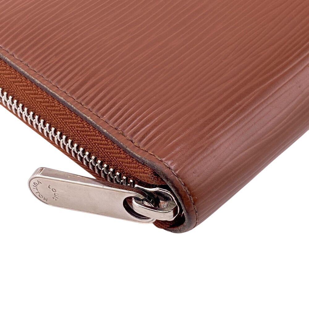 LOUIS VUITTON Long Wallet Purse M60308 leather Brown Zip Around Epi Zippy wallet mens Used Authentic