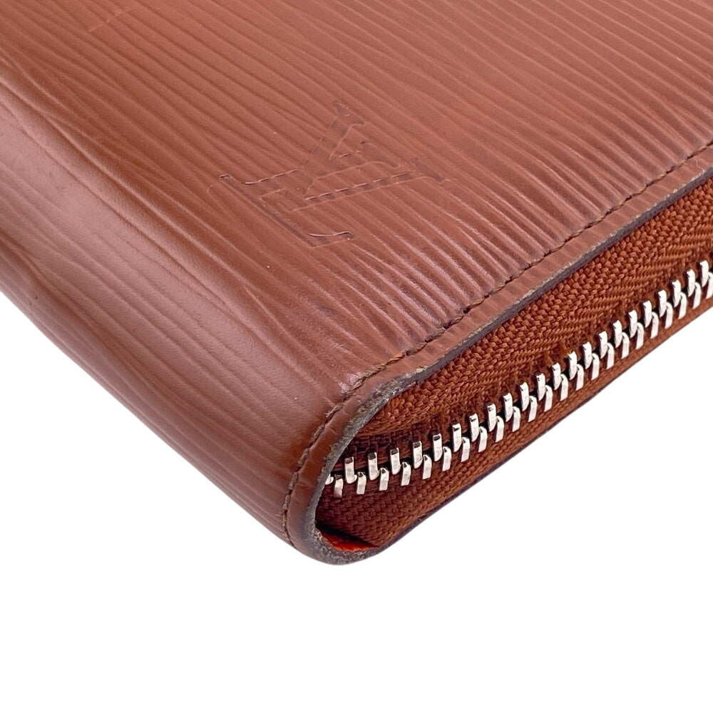 LOUIS VUITTON Long Wallet Purse M60308 leather Brown Zip Around Epi Zippy wallet mens Used Authentic