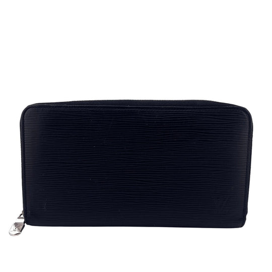 LOUIS VUITTON Long Wallet Purse M62643 leather black Epi Zippy Organizer NM