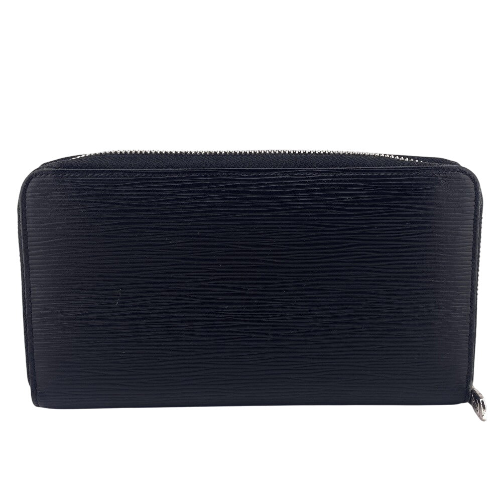 LOUIS VUITTON Long Wallet Purse M62643 leather black Epi Zippy Organizer NM