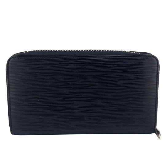 LOUIS VUITTON Long Wallet Purse M62643 leather black Epi Zippy Organizer NM