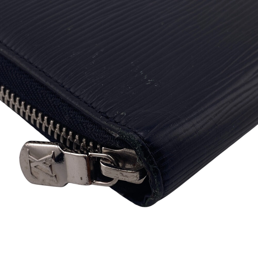 LOUIS VUITTON Long Wallet Purse M62643 leather black Epi Zippy Organizer NM