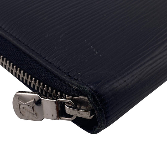 LOUIS VUITTON Long Wallet Purse M62643 leather black Epi Zippy Organizer NM