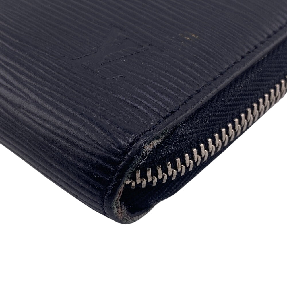 LOUIS VUITTON Long Wallet Purse M62643 leather black Epi Zippy Organizer NM