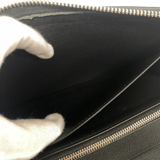 LOUIS VUITTON Long Wallet Purse M62643 leather black Epi Zippy Organizer NM