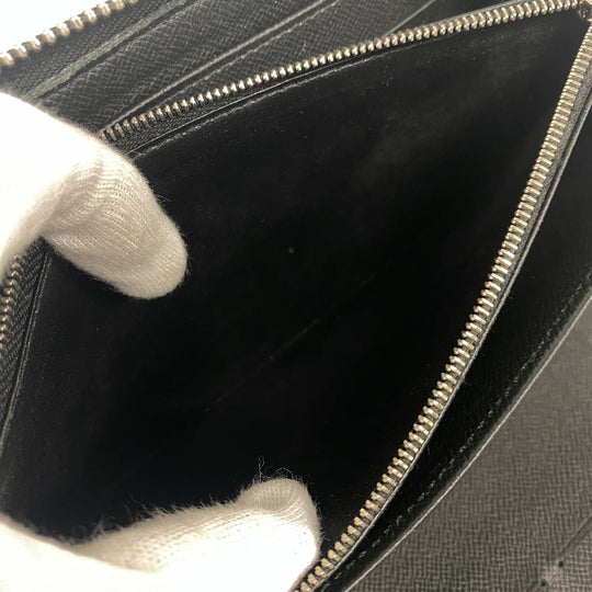 LOUIS VUITTON Long Wallet Purse M62643 leather black Epi Zippy Organizer NM