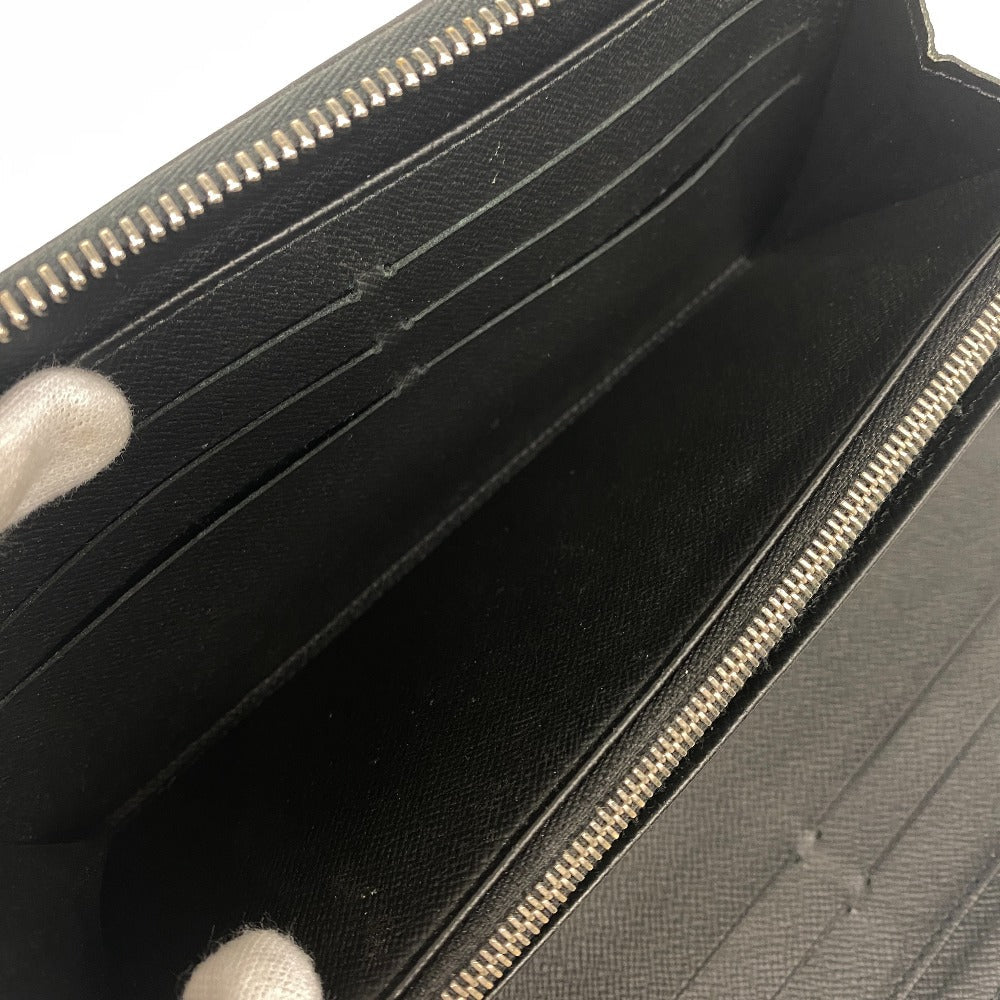 LOUIS VUITTON Long Wallet Purse M62643 leather black Epi Zippy Organizer NM