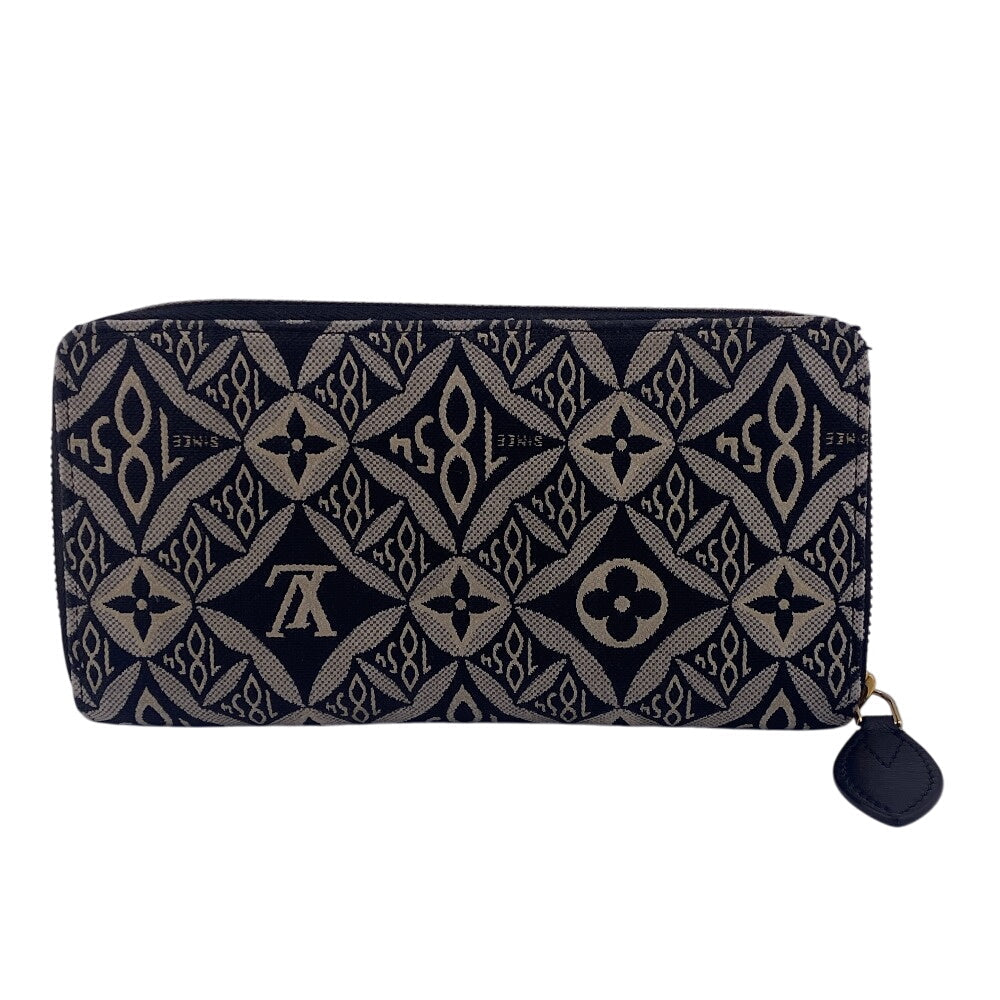 LOUIS VUITTON Long Wallet Purse M80324 Canvas, Leather black Monogram jacquard Since1854 Zippy wallet