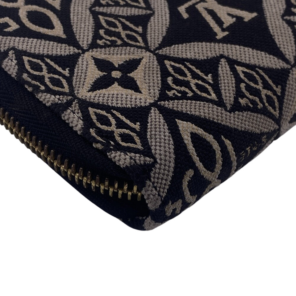 LOUIS VUITTON Long Wallet Purse M80324 Canvas, Leather black Monogram jacquard Since1854 Zippy wallet