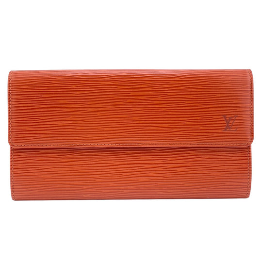 LOUIS VUITTON Long Wallet Purse M60321 leather Kenya Brown Portefeuille Epi Sara unisex(Unisex) Used Authentic