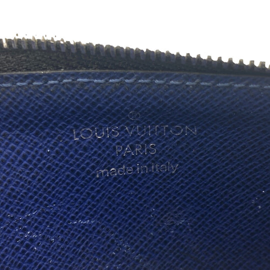 LOUIS VUITTON Coin case M30270 leather blue Taigalama Coin card holder
