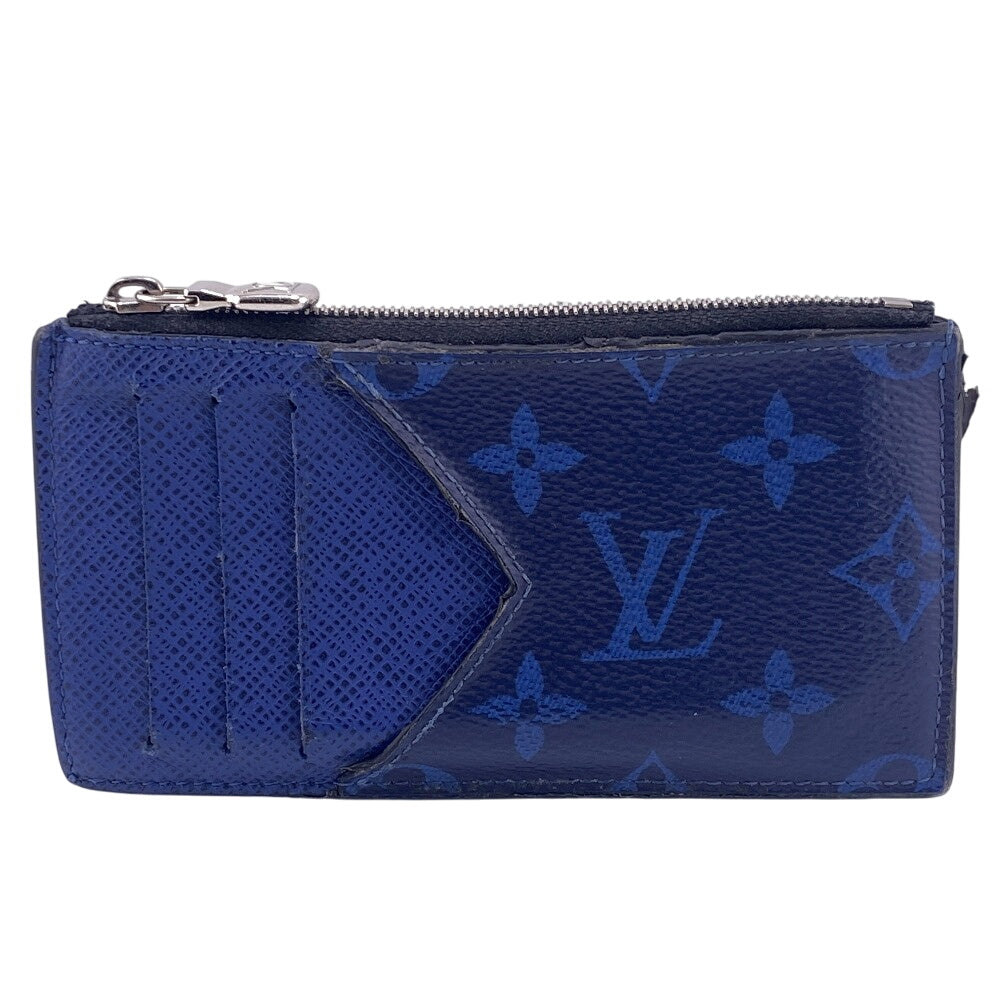 LOUIS VUITTON Coin case M30270 leather blue Taigalama Coin card holder