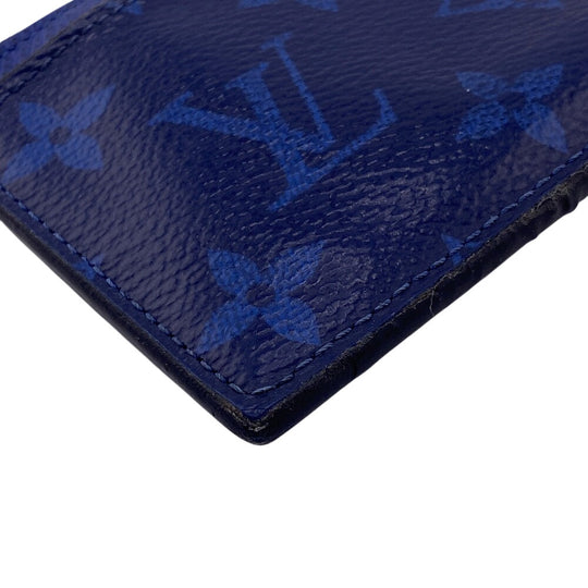 LOUIS VUITTON Coin case M30270 leather blue Taigalama Coin card holder