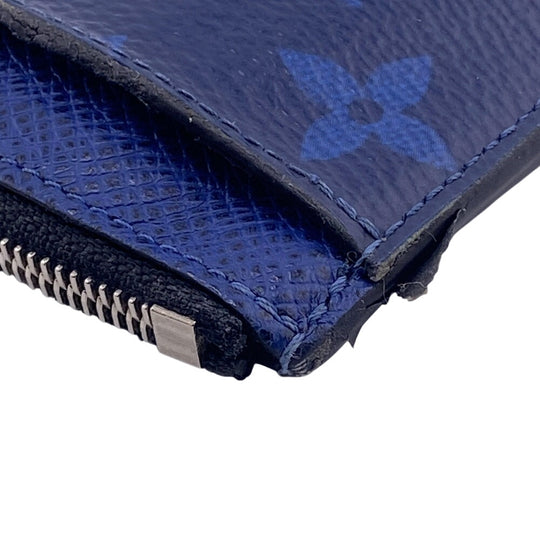 LOUIS VUITTON Coin case M30270 leather blue Taigalama Coin card holder