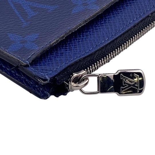 LOUIS VUITTON Coin case M30270 leather blue Taigalama Coin card holder