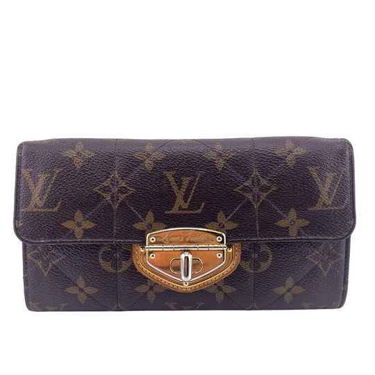 LOUIS VUITTON Long Wallet Purse M66556 leather Brown Portefeuille Monogram Etoile Sara(Unisex) Used Authentic
