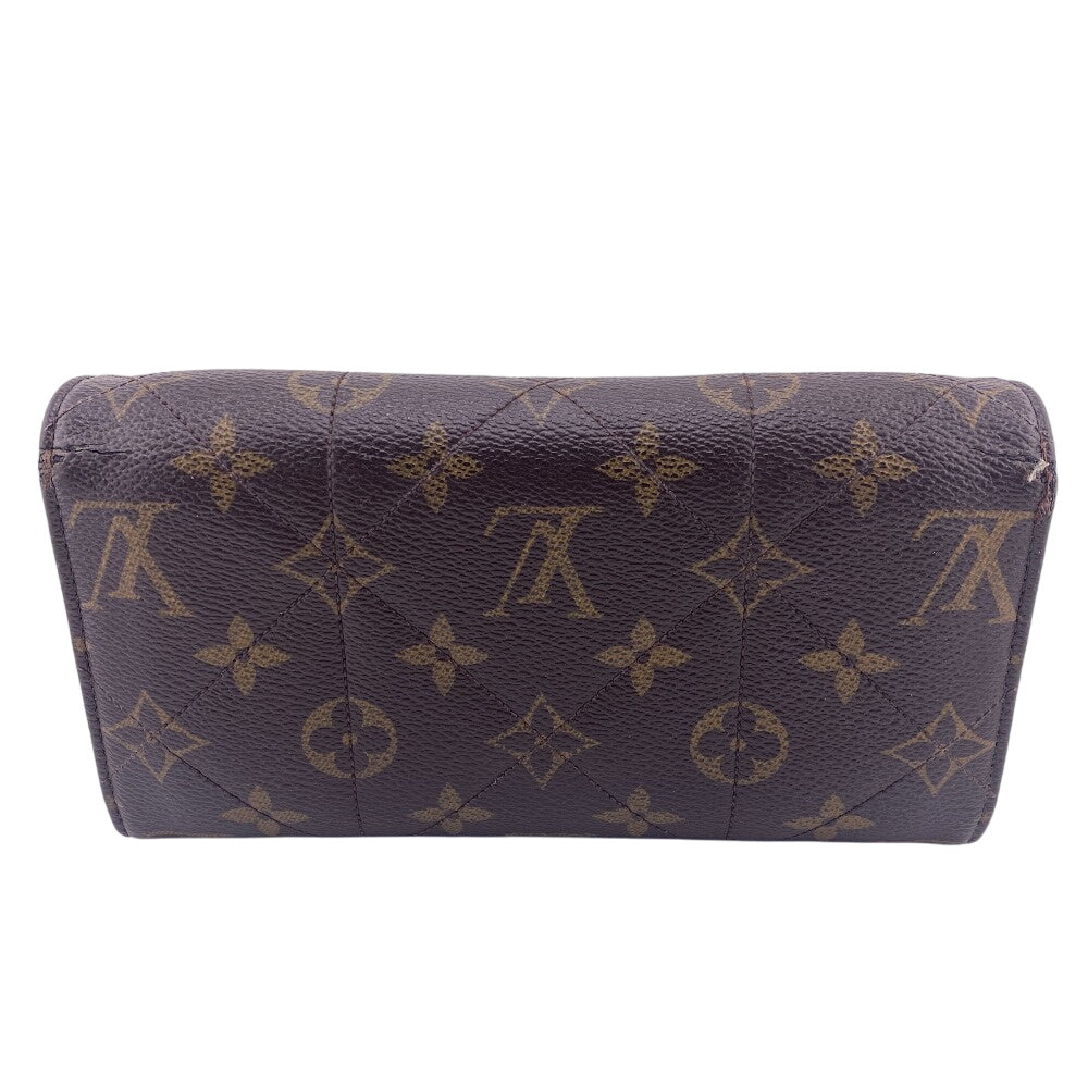 LOUIS VUITTON Long Wallet Purse M66556 leather Brown Portefeuille Monogram Etoile Sara(Unisex) Used Authentic