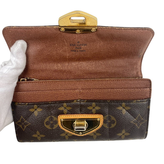 LOUIS VUITTON Long Wallet Purse M66556 leather Brown Portefeuille Monogram Etoile Sara(Unisex) Used Authentic