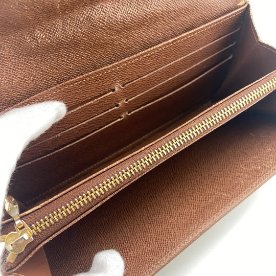LOUIS VUITTON Long Wallet Purse M66556 leather Brown Portefeuille Monogram Etoile Sara(Unisex) Used Authentic