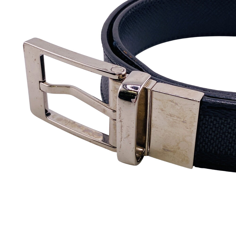 LOUIS VUITTON belt M6834 leather black Saintur Damier Grafitte Seattle Women(Unisex) Used Authentic