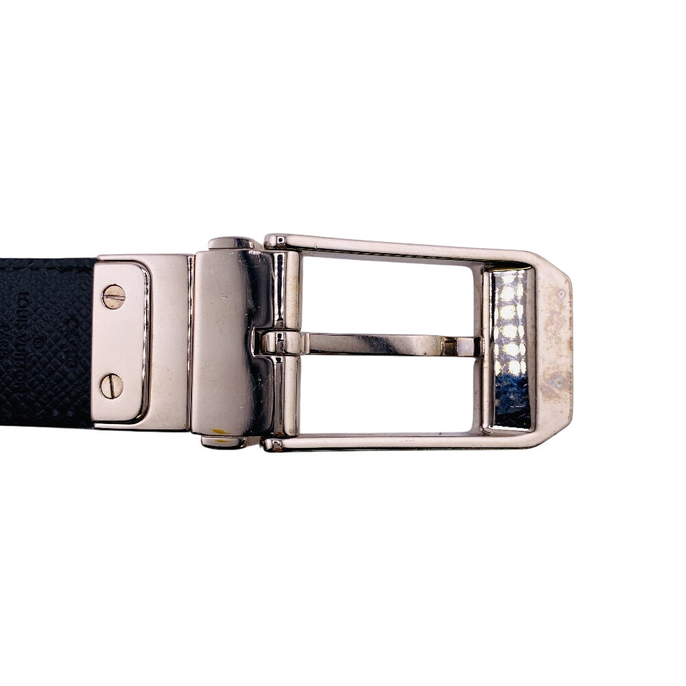 LOUIS VUITTON belt M6834 leather black Saintur Damier Grafitte Seattle Women(Unisex) Used Authentic