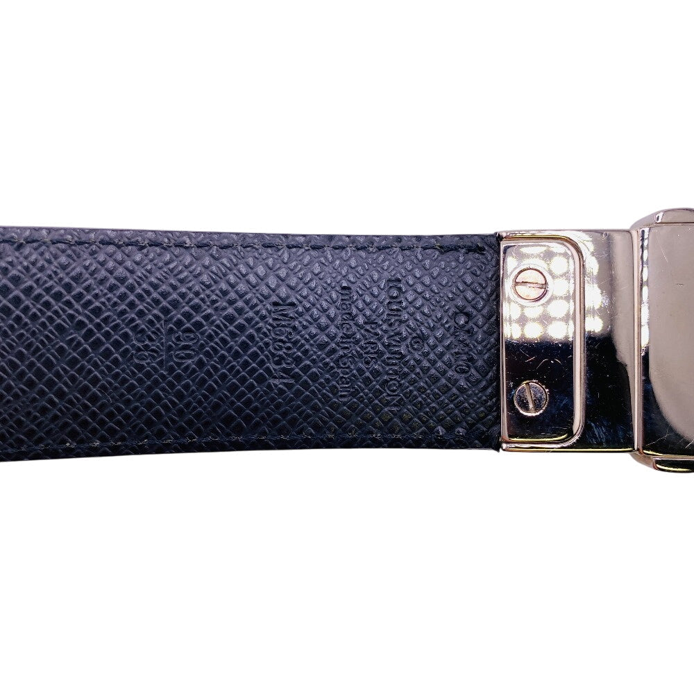 LOUIS VUITTON belt M6834 leather black Saintur Damier Grafitte Seattle Women(Unisex) Used Authentic