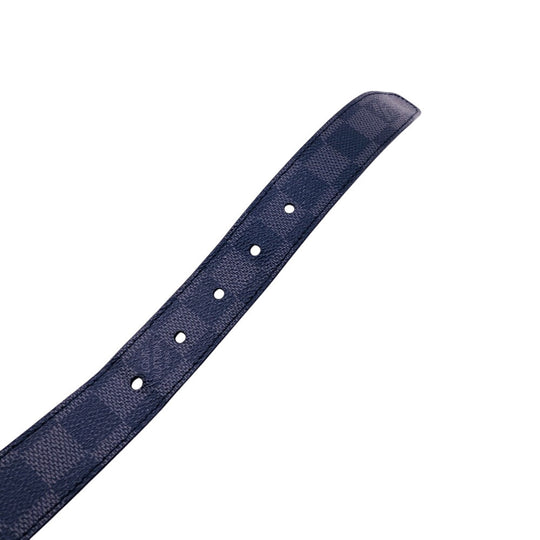 LOUIS VUITTON belt M6834 leather black Saintur Damier Grafitte Seattle Women(Unisex) Used Authentic