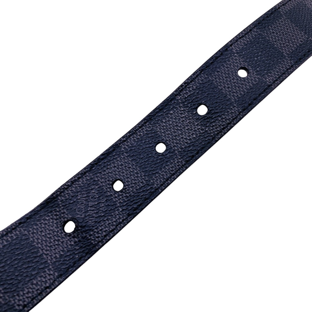 LOUIS VUITTON belt M6834 leather black Saintur Damier Grafitte Seattle Women(Unisex) Used Authentic