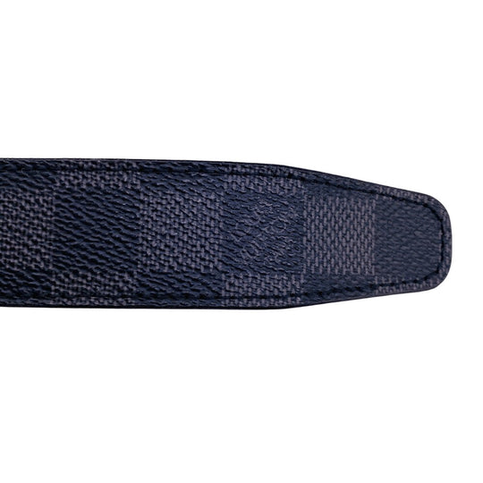 LOUIS VUITTON belt M6834 leather black Saintur Damier Grafitte Seattle Women(Unisex) Used Authentic