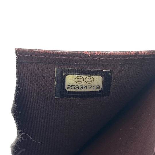 CHANEL Tri-fold wallet Caviar skin black Matrasse Women Used Authentic