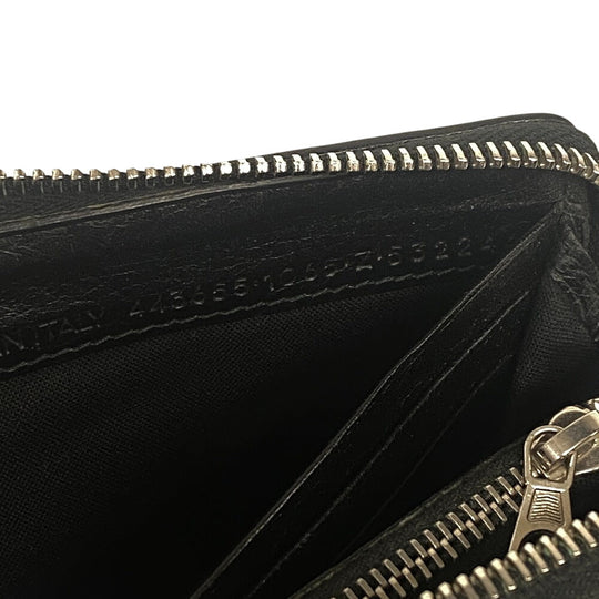 BALENCIAGA Long Wallet Purse 443655 leather black Graffiti bazaar