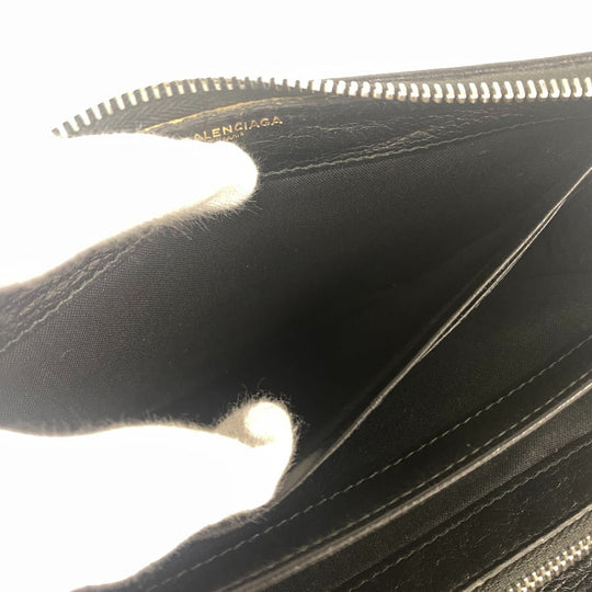 BALENCIAGA Long Wallet Purse 443655 leather black Graffiti bazaar