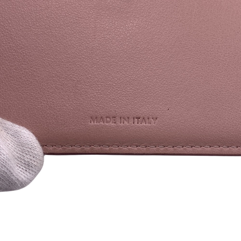 CELINE Tri-fold wallet leather pink Triomphe