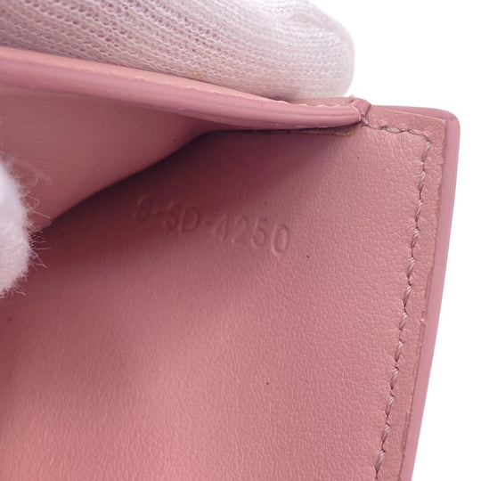 CELINE Tri-fold wallet leather pink Triomphe