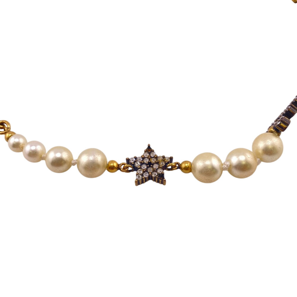 Christian Dior choker Gold Plated gold Rhinestone pearl J’ADIOR