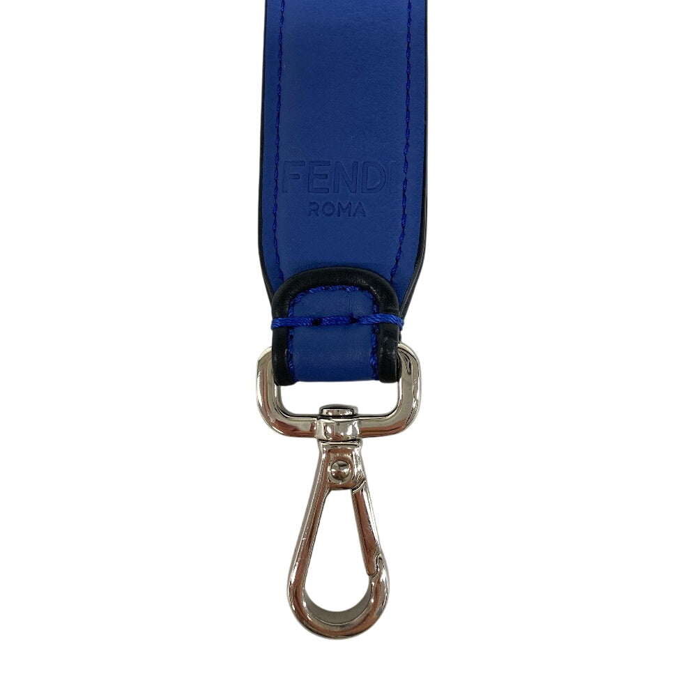 FENDI Shoulder strap leather blue FANTASTIC FENDI Mini strap you Women Used Authentic