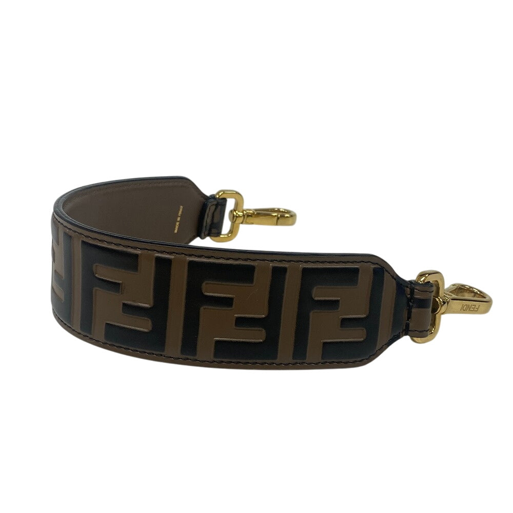 FENDI strap leather Brown Zucca Mini strap you